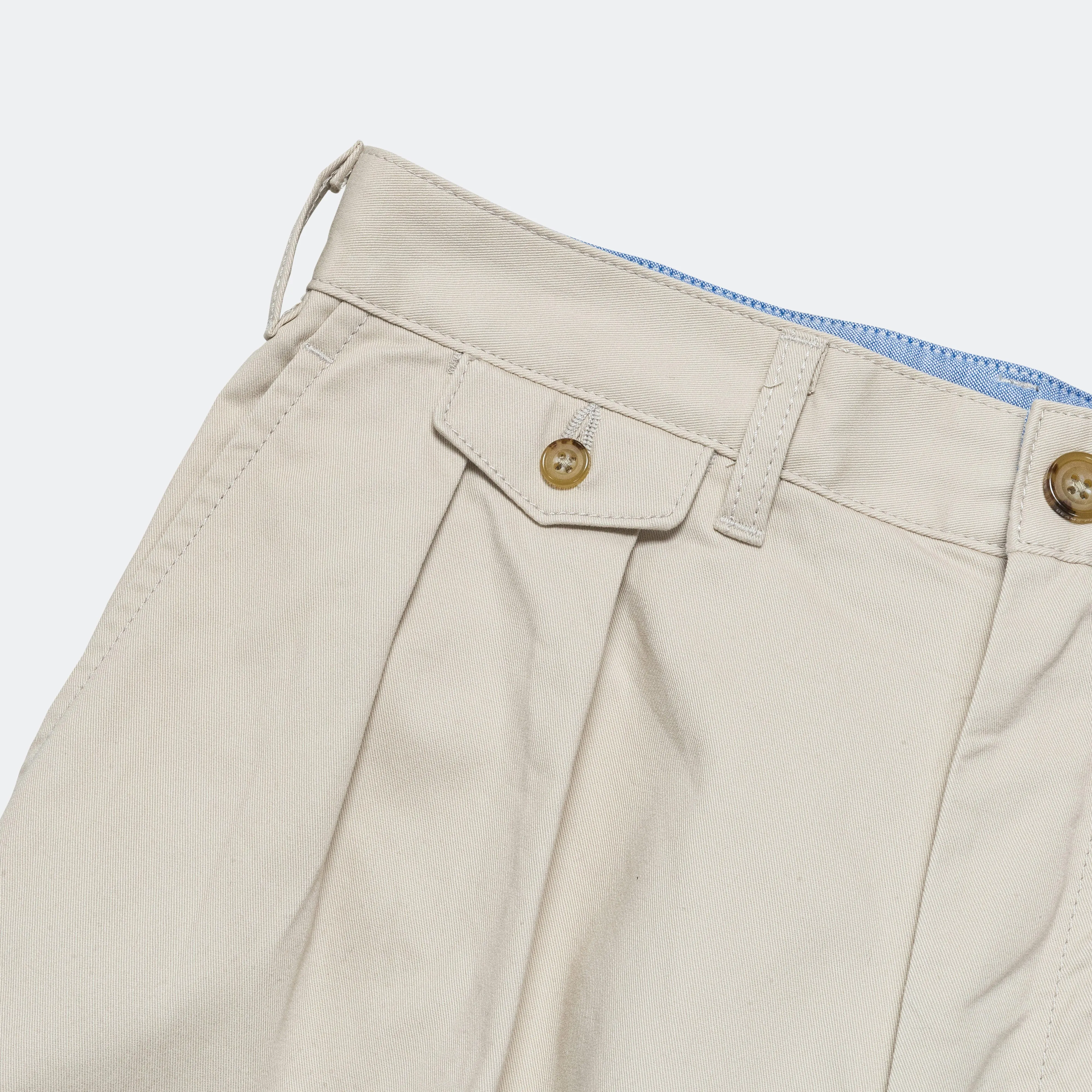 2 Pleats Trousers Twill - Cement