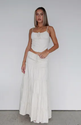 Act The Part Linen Maxi Skirt Oat