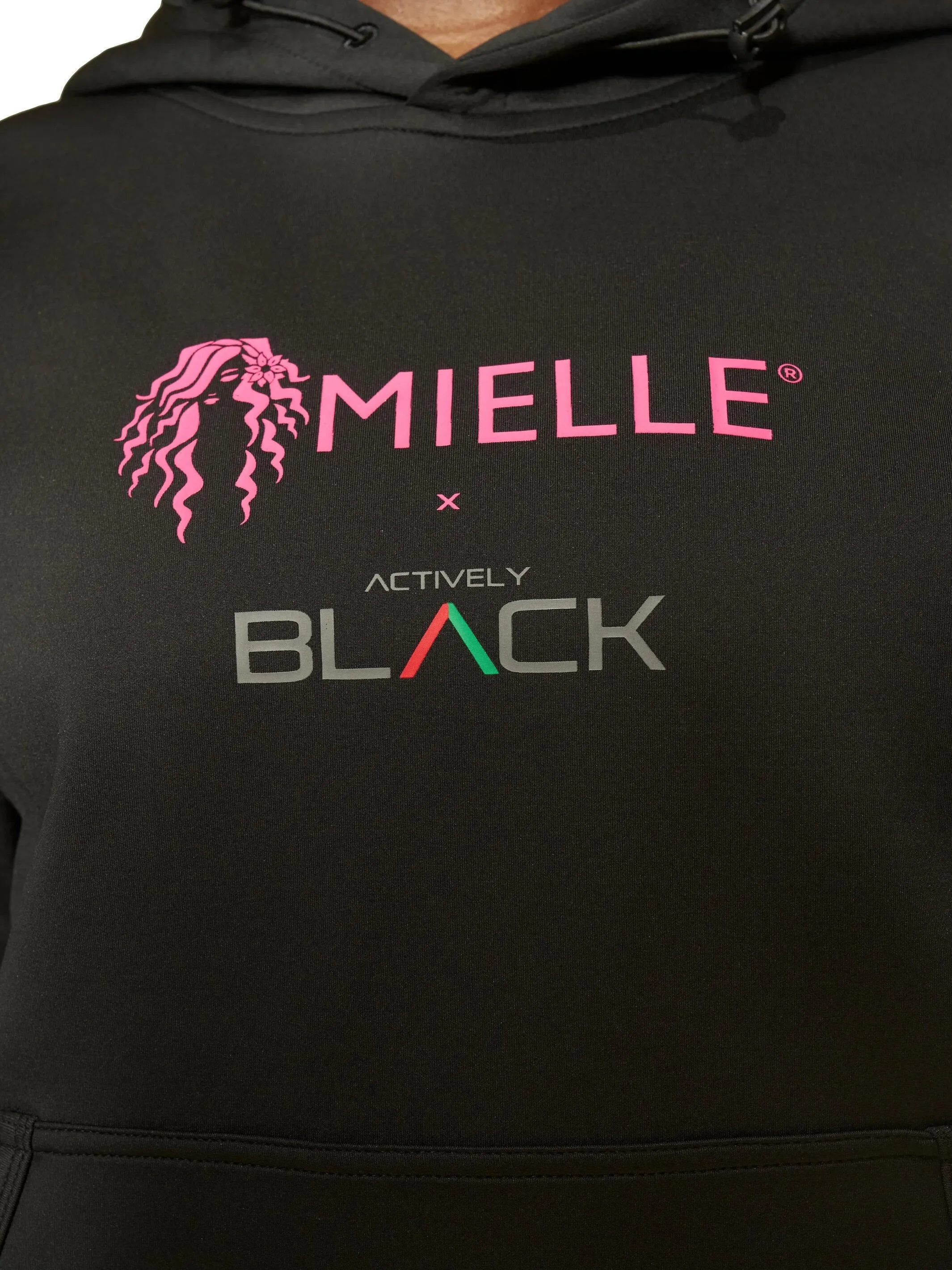 Actively Black x Mielle Pink Sleeveless Crop Hoodie