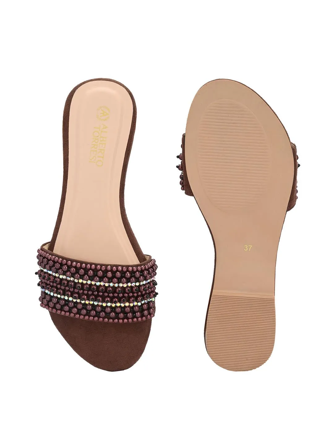 Alberto Torresi Synthetic Brown Flat Sandals for women