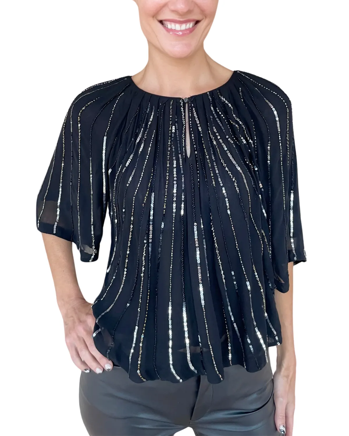 Barbara Embellished Top (Black)