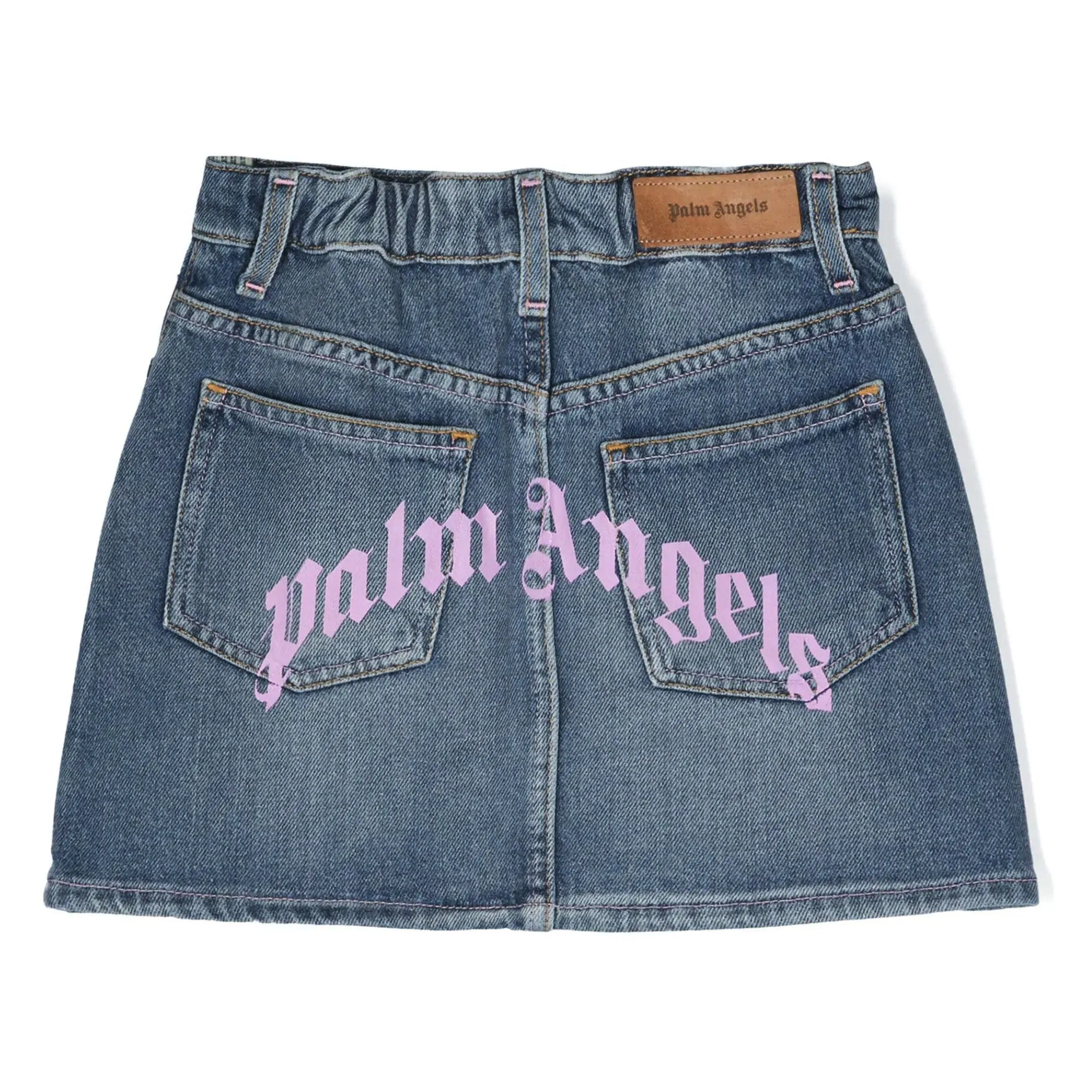 Blue Overlogo Denim Skirt