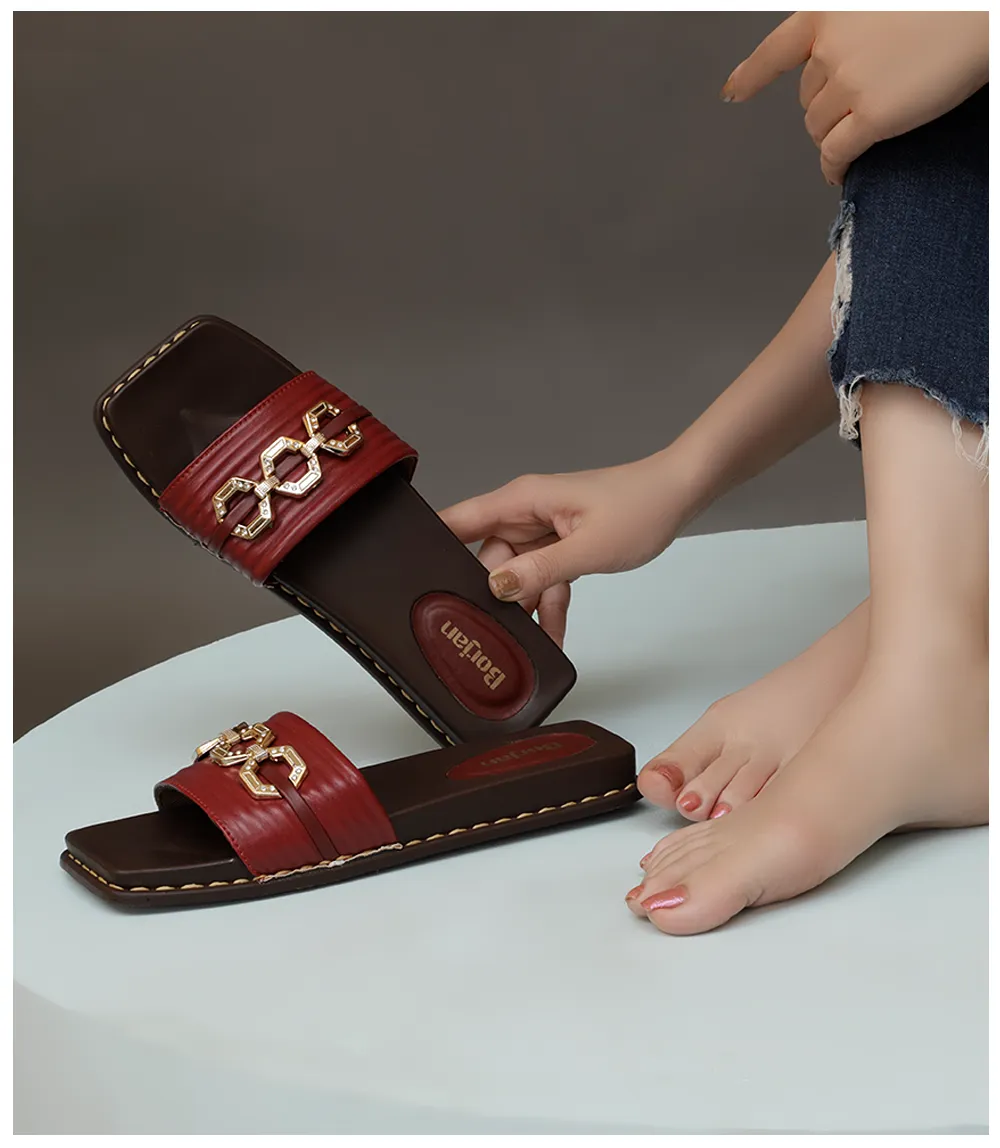 BW8328-MAROON-Women Casual Slipper