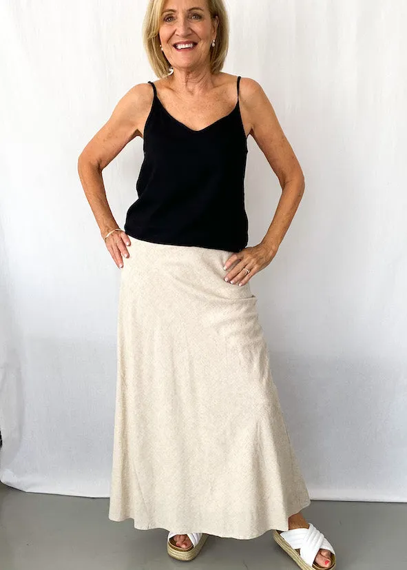 Celine Linen Blend Maxi Skirt