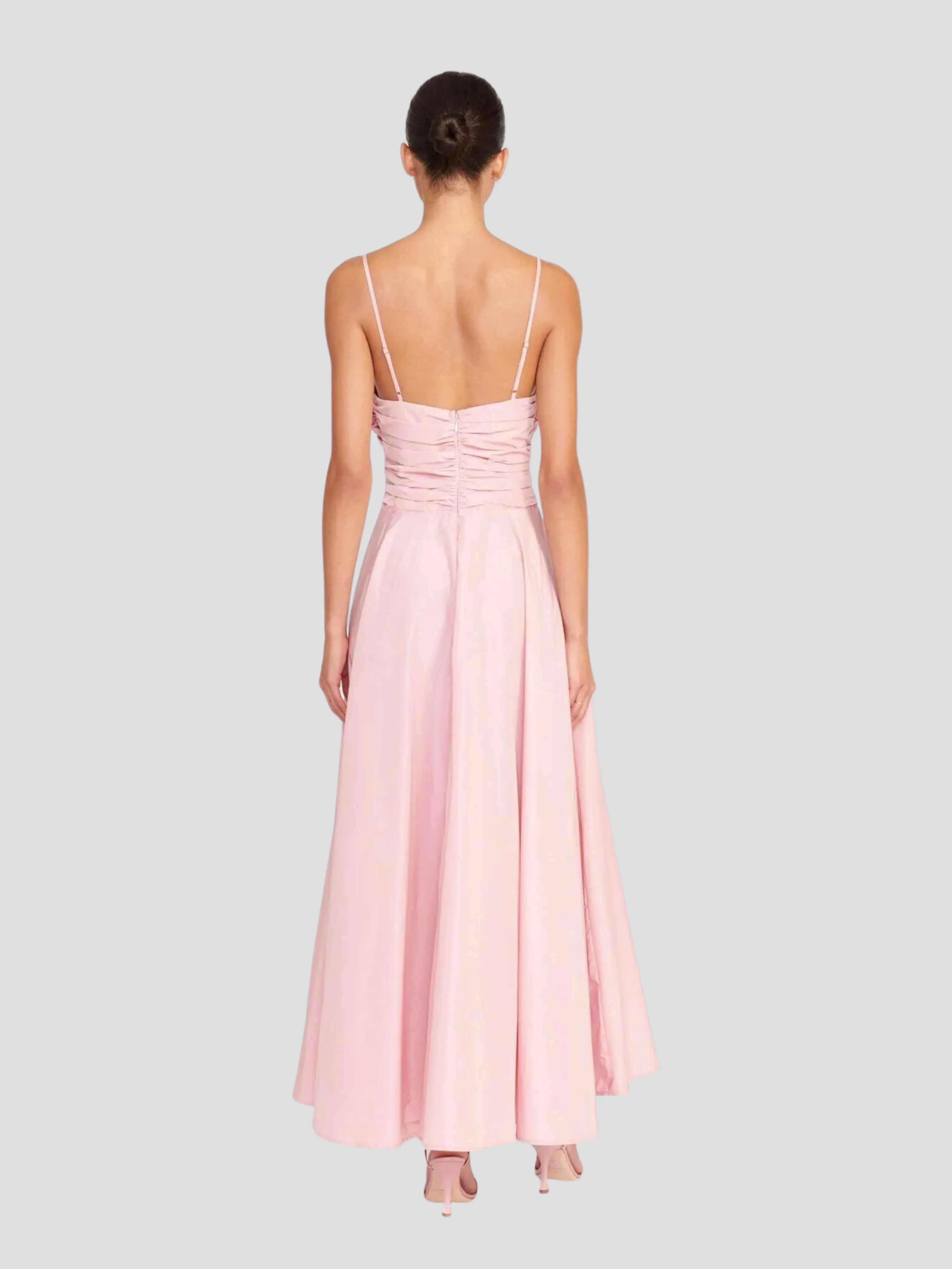 Dayanara Pink Bow-Front Midi Dress