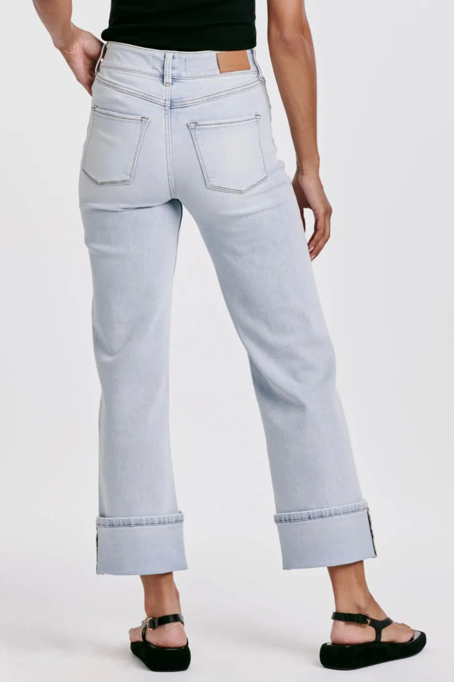 Dear John Holly Super High Rise Cuffed Straight Jeans Positano