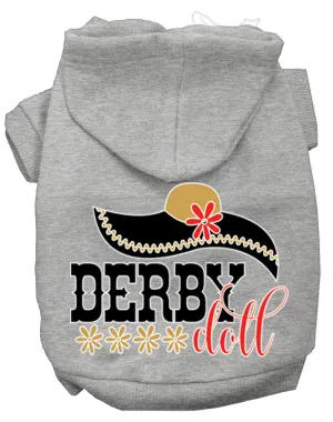 Derby Doll Screen Print Dog Hoodie Grey Xs