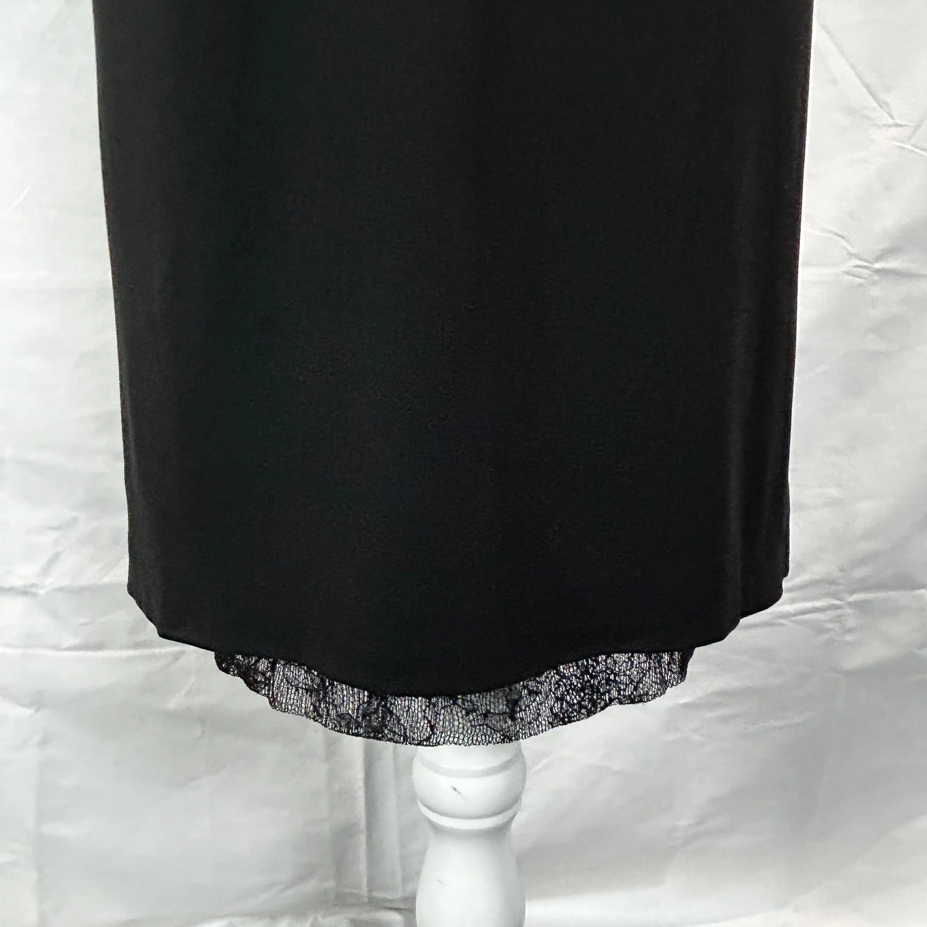 Dolce & Gabbana Black Lace Lined Slinky Jersey Midi Skirt XS