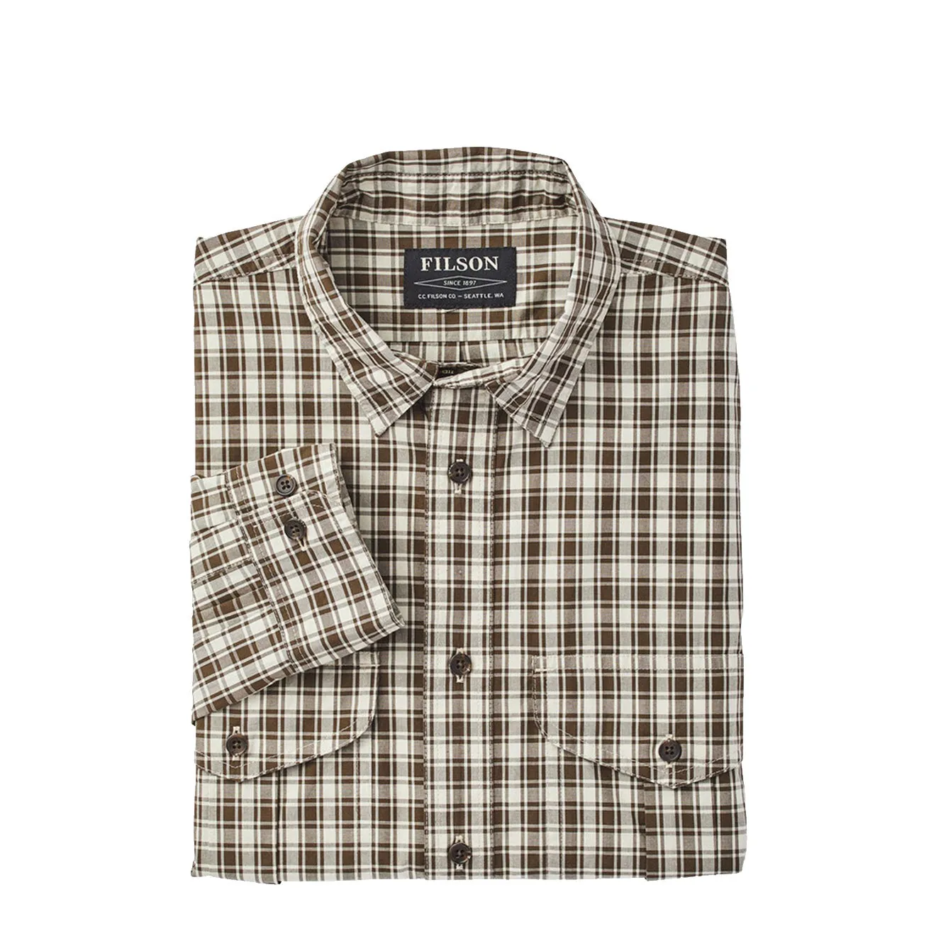 Filson Feather Cloth Shirt Natural / Dark Olive