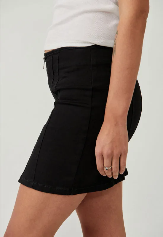 Free People - Layla Denim Mini Skirt Black