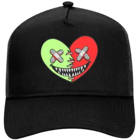 GLOW HEART BAWS : Black Trucker Hat