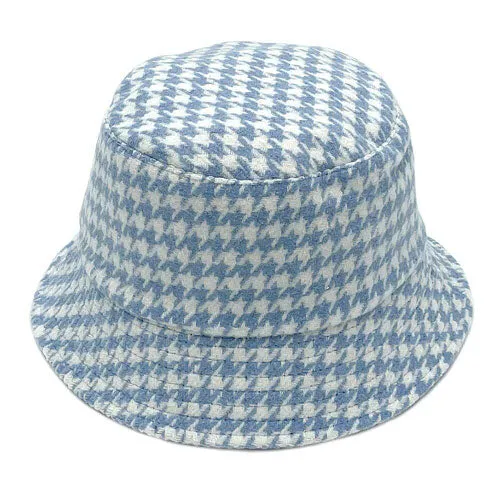 Houndstooth Patterned Bucket Hats