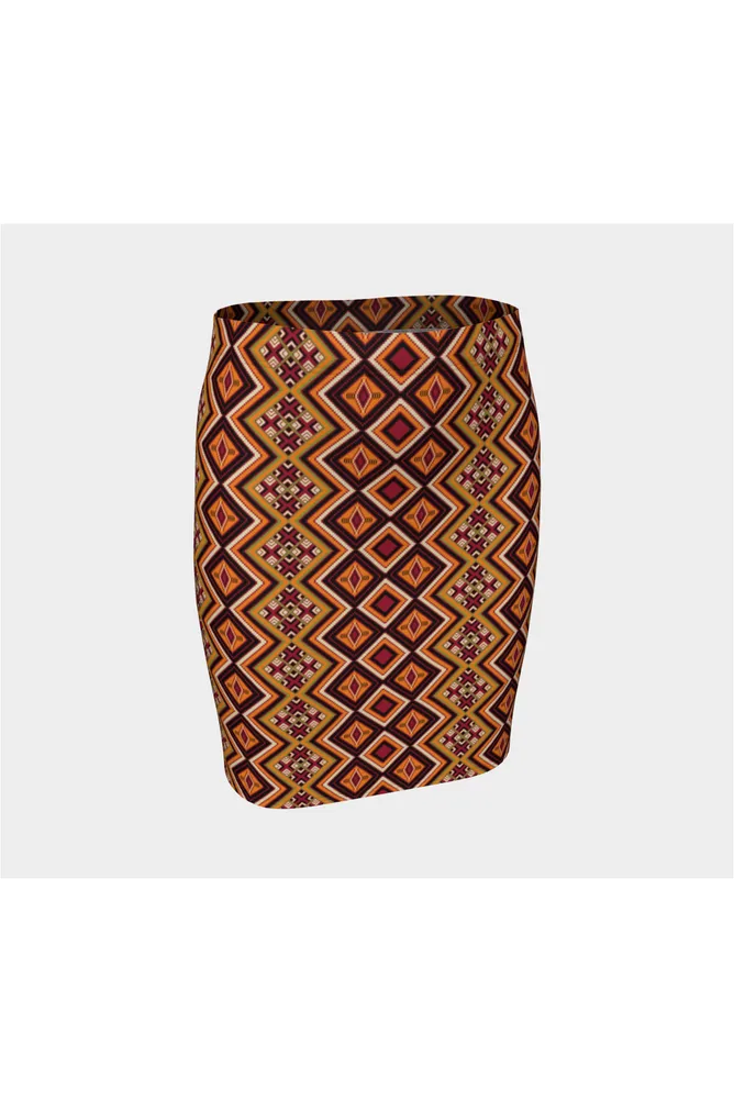 Kente Print Fitted Skirt