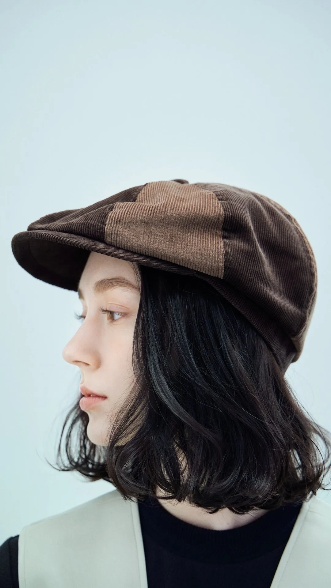 Ladies Corduroy Turtle Newsboy Cap