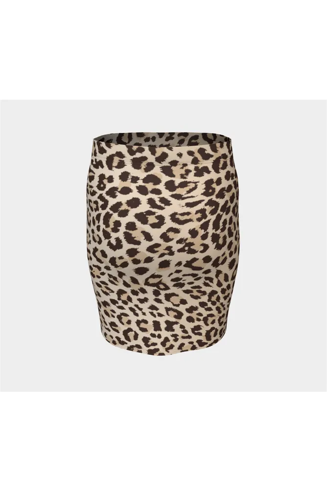 Leopard Print Fitted Skirt