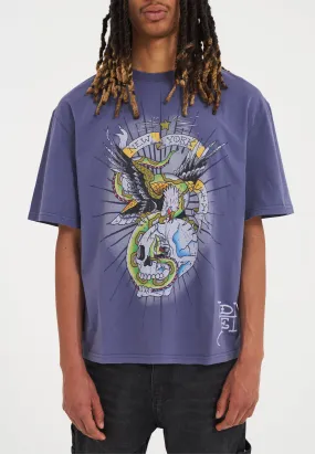 Mens Eagle & Snake Battle Tshirt - Indigo