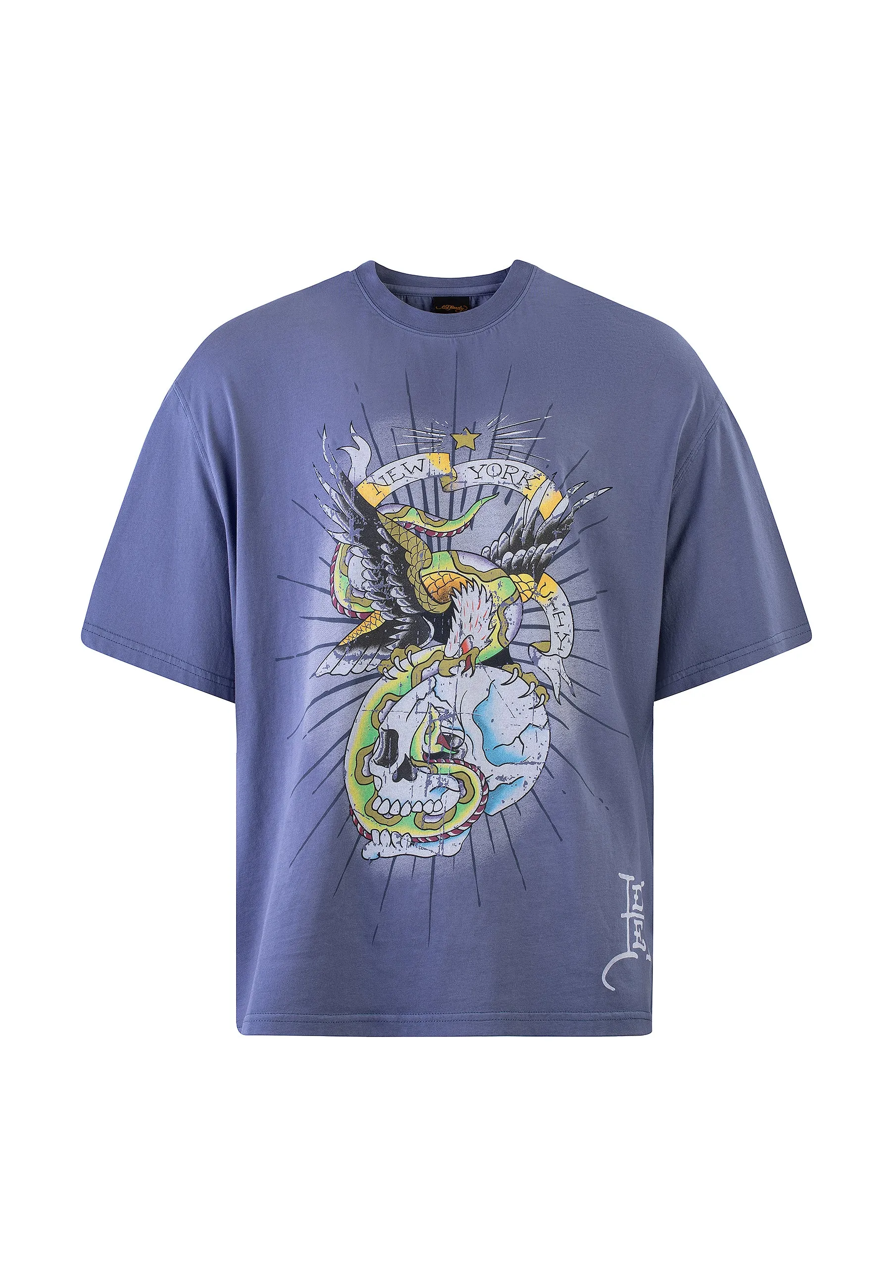 Mens Eagle & Snake Battle Tshirt - Indigo