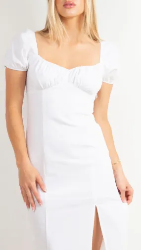 Mika Puff Sleeve Midi - White