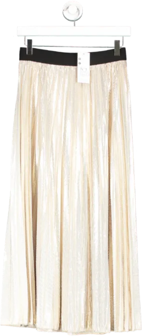 No1 George Street Metallic Louisa Pleated Maxi Skirt