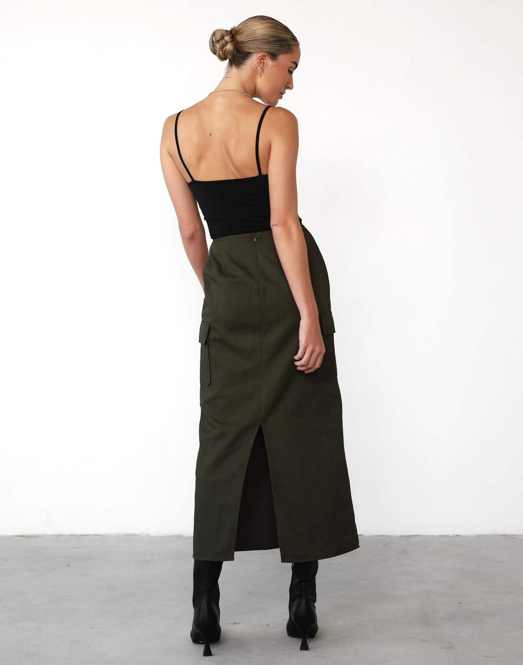 Not Now Maxi Skirt (Moss)