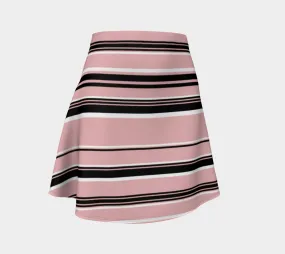 Pink Striped Flare Skirt