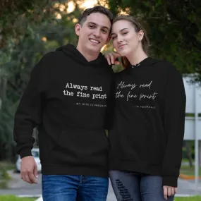 Pregnancy Reveal Matching Couple Hoodies