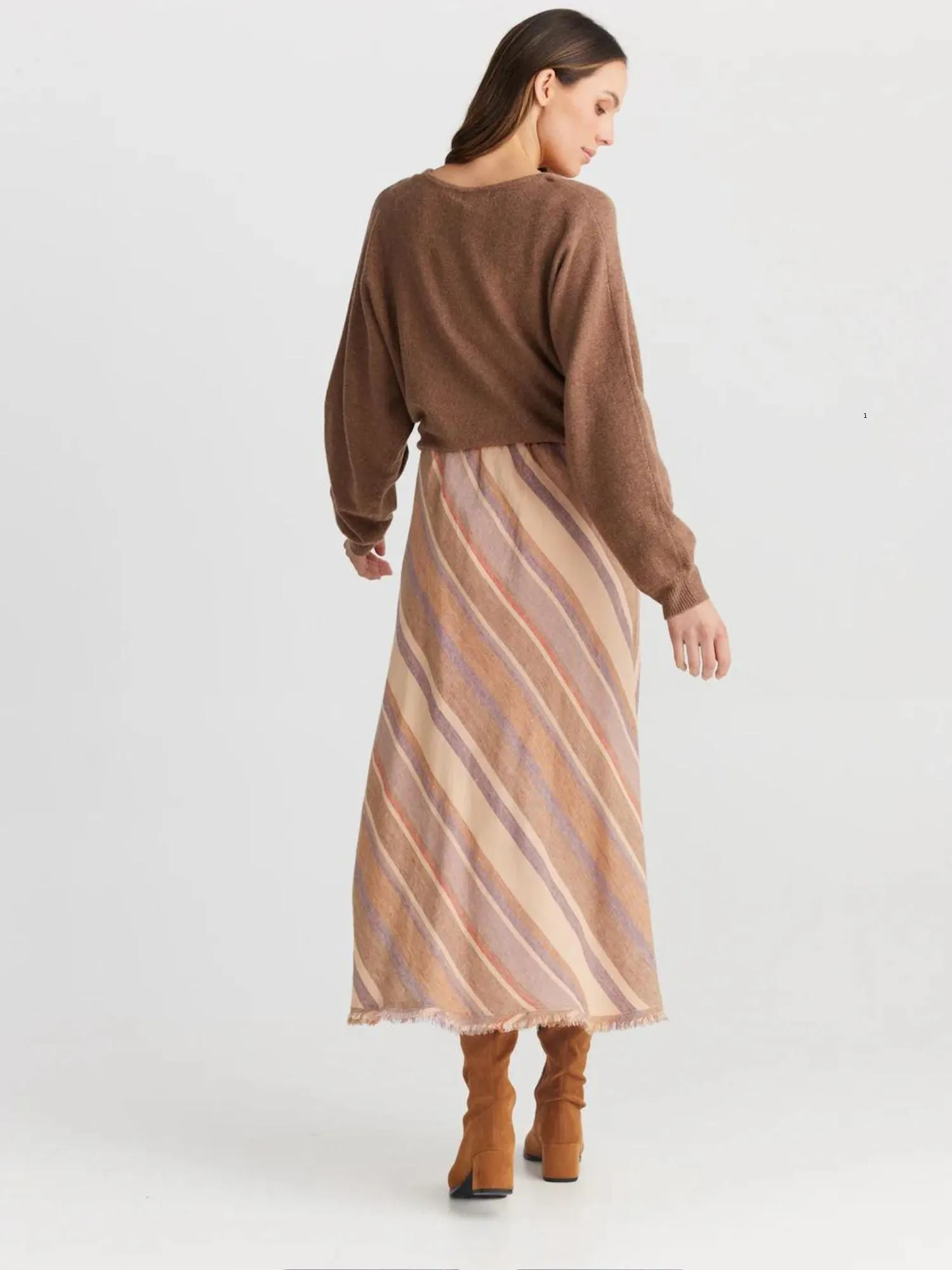 Sicily Skirt | Santal Stripe