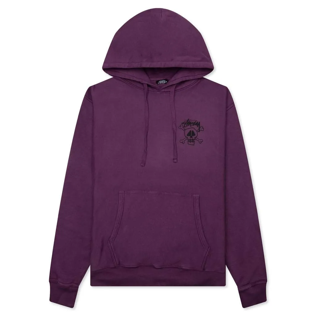 Skull & Bones Pigment Dyed Hood - Purple