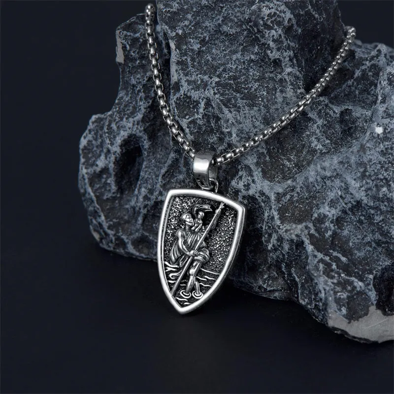 St Christopher Necklace 925 Sterling Silver Saint Medal Protection Necklace Christian Amulet Jewelry Gifts for Men Women