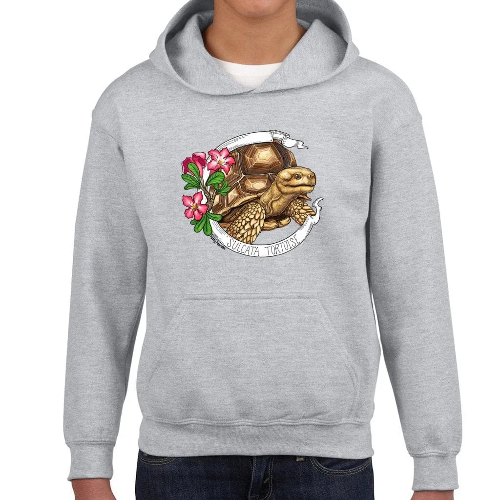 Sulcata Tortoise Banner Youth Hoodie