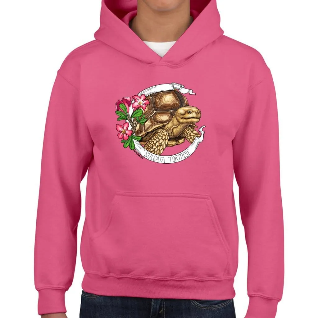 Sulcata Tortoise Banner Youth Hoodie