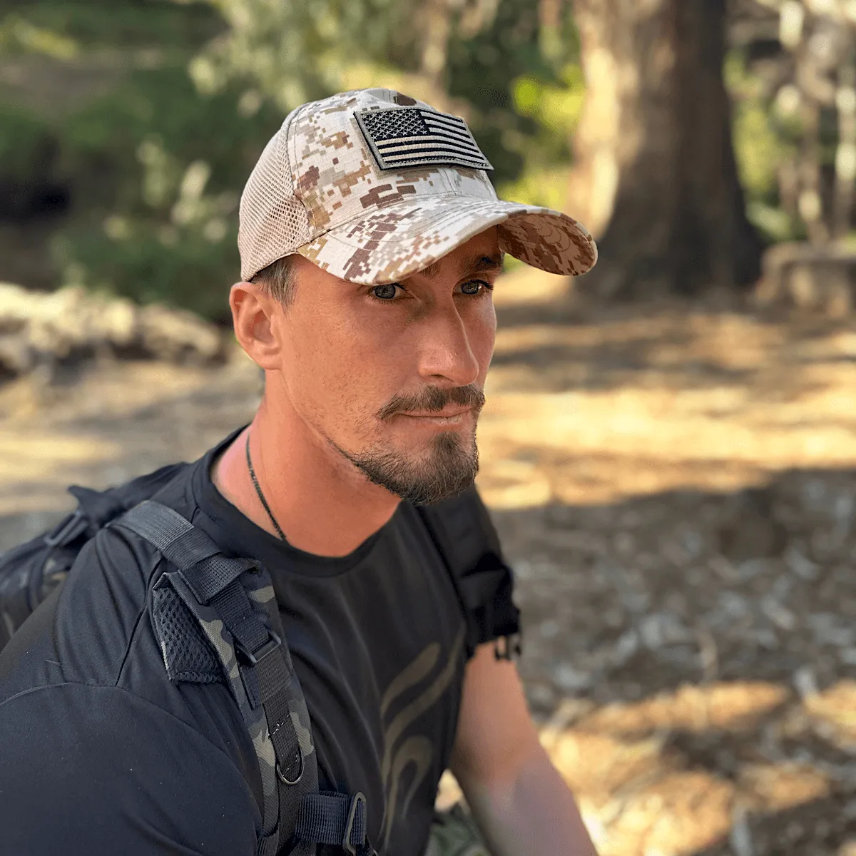 Tactical-Style Patch Hat With Adjustable Strap