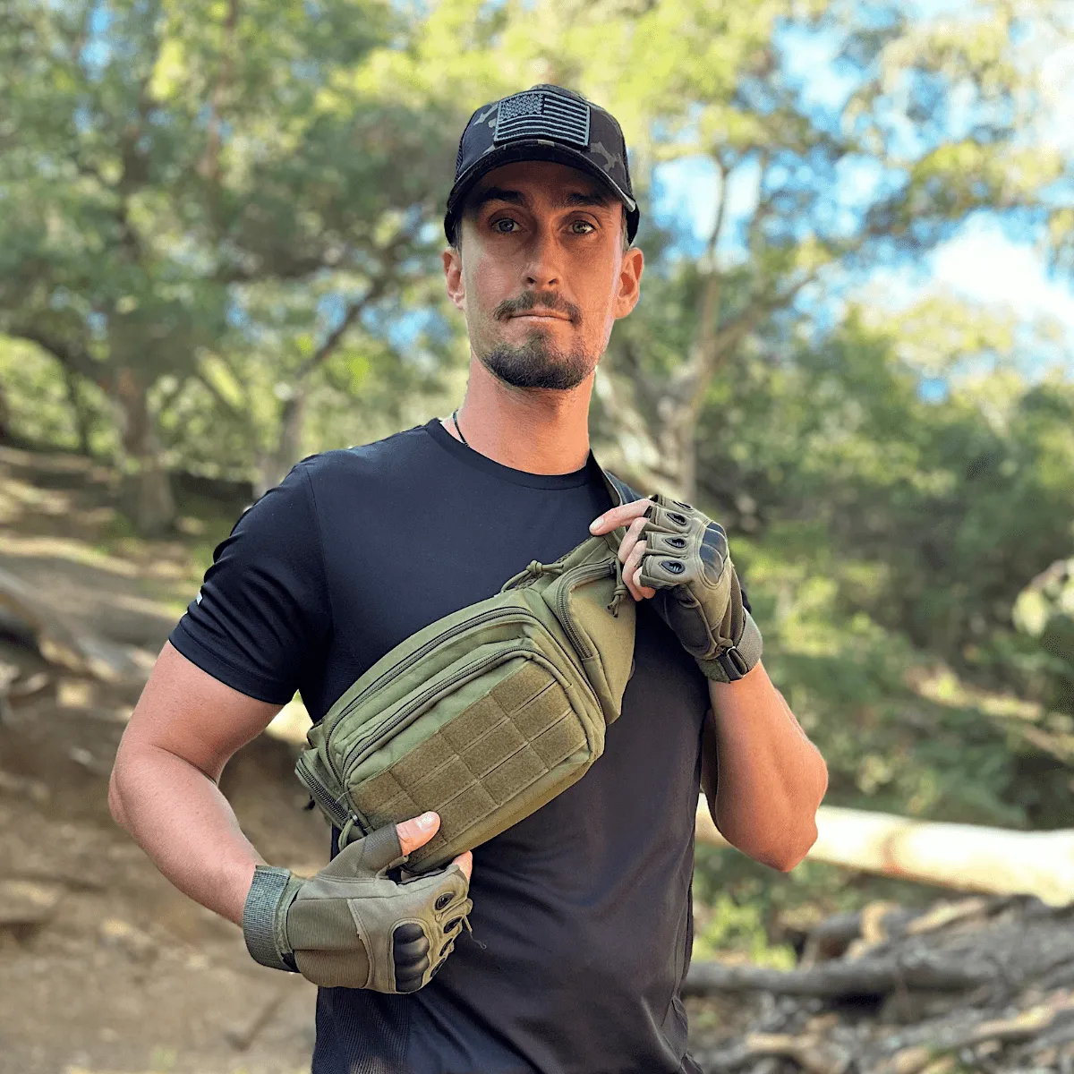 Tactical-Style Patch Hat With Adjustable Strap