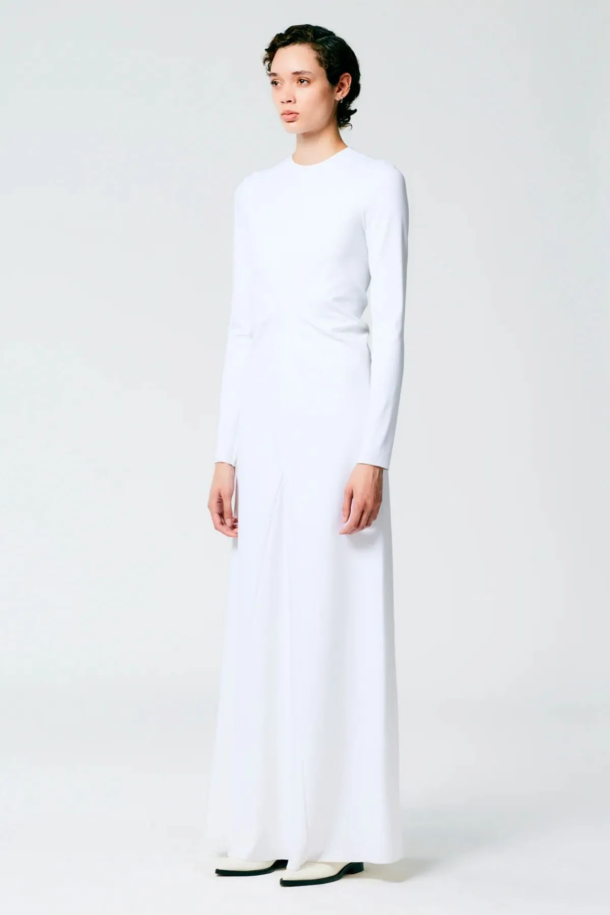 Tibi Compact Ultra Stretch Maxi Gown - White