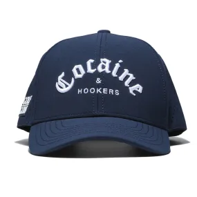 TOUR PRO Navy Blue Cocaine & Hookers Golf Hat with Curved Brim - Stylish & Comfortable Golf Accessory