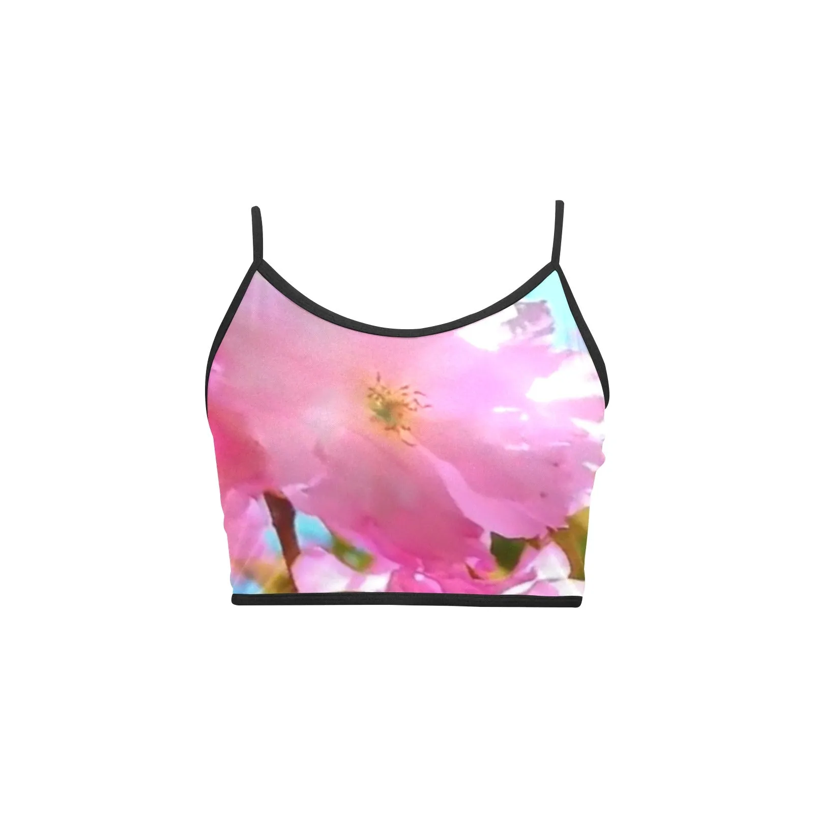 TRP Floral Print 02 Designer Spaghetti Strap Crop Top