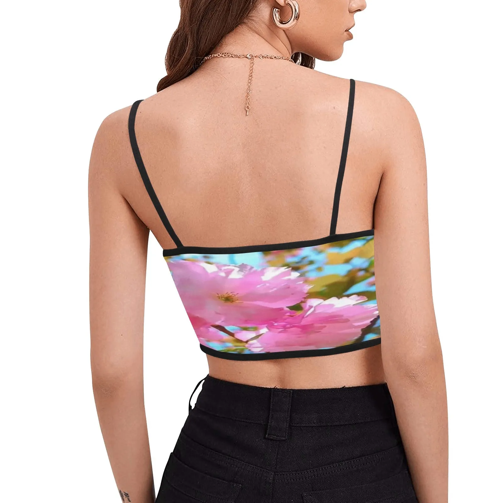 TRP Floral Print 02 Designer Spaghetti Strap Crop Top