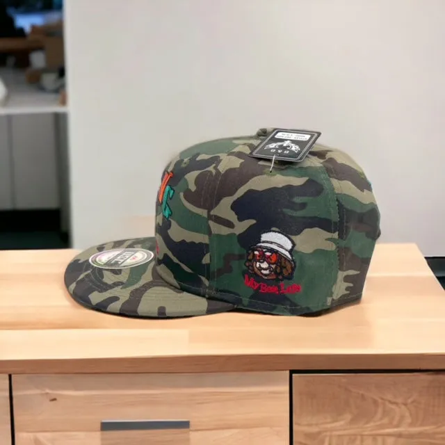 US Cotton Living My Best Life Snapback Hat (Wood Camo) / 2 for $15