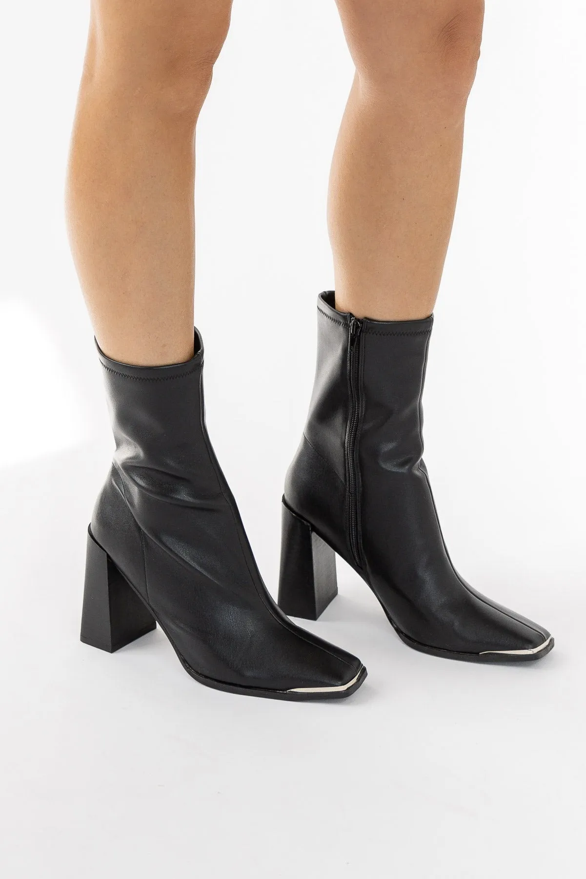 Walk Tall Black Dress Booties - Final Sale