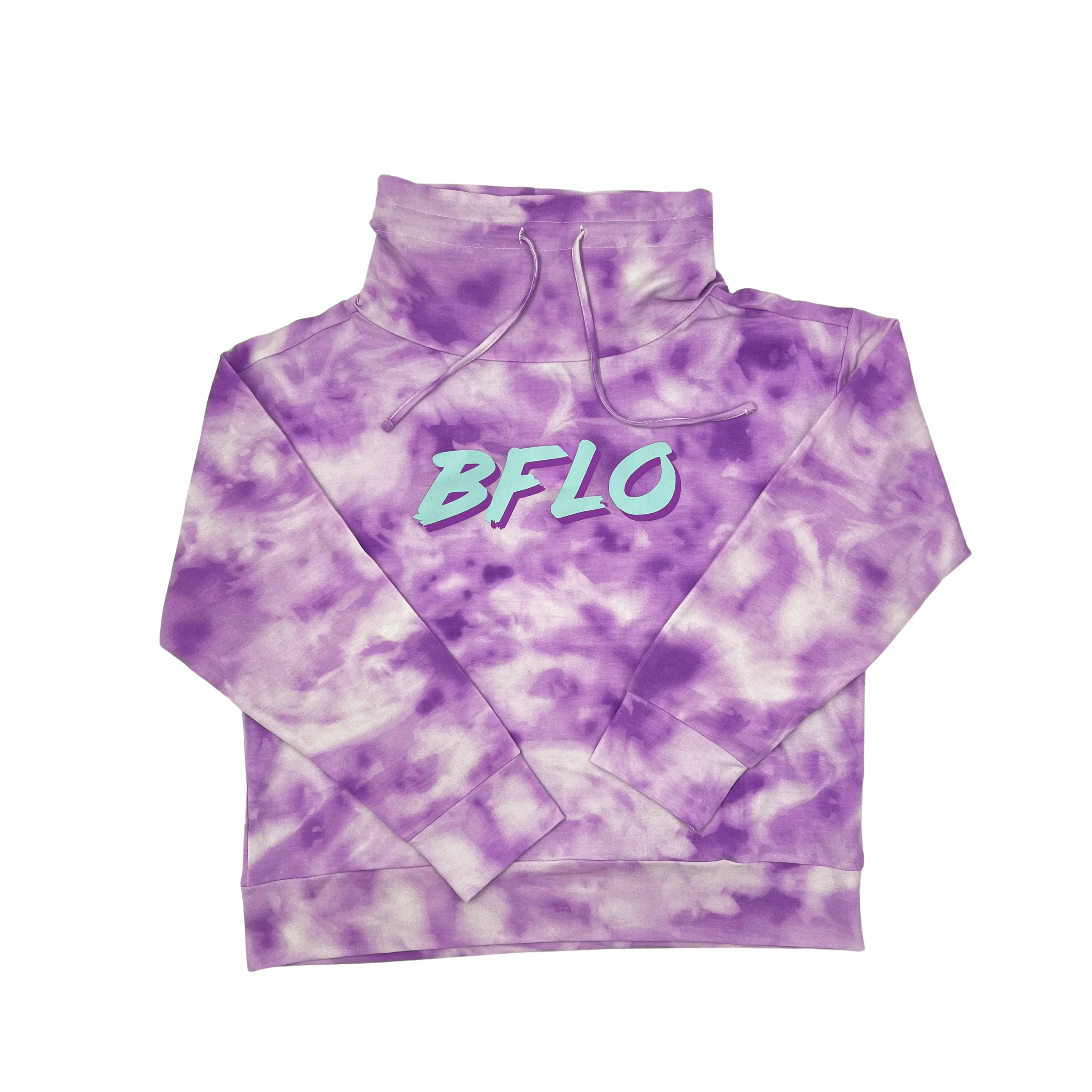 Women's BFLO Purple Tie Dye Mock Neck Sweatshirt