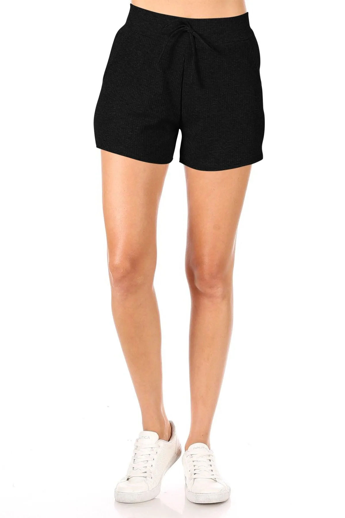 Women's Casual Drawstring Solid Knit Shorts Pants