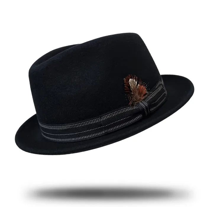 Wool Felt Pork Pie Hat-SF368